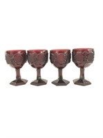 3 of 3: Set of 4 Avon large ruby glass crystal gob
