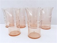 Set of 6 vintage blush pink beverage glasses