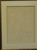 Etching; Picasso (Pablo), Femme Nue de Dos, Nude