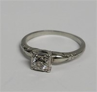 18K Jabel App .50 CT Euro Cut Natural  Diamond