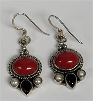 .925 Coral Earrings