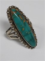 Vintage Sterling Silver Turquoise Ring Size 6