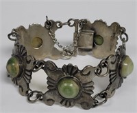 .925 Natural Green Stone Bracelet 61 TGW 7"