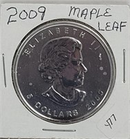 2009 Maple Leaf $5.00  Coin .999 Silver 1oz