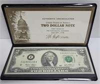Authentic Two Dollar Note Uncirculated 2003