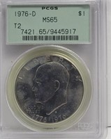 1976 D 1776-1976 Eisenhower One Dollar Coin MS65