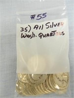 (35) All Silver Washington Quarters