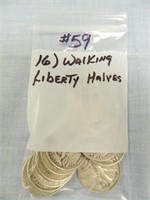 (16) Walking Liberty Halves