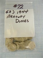 (63) 1944 Mercury Dimes