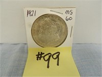 1921 Morgan Silver Dollar MS60