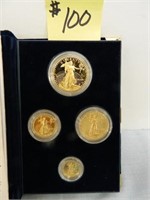 1990 4 Pc. $50, $25, $10, $5 American Eagle Gold -
