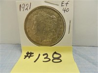 1921 Morgan Silver Dollar EF-40