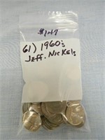(61) 1960's Jefferson Nickels