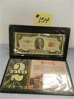 1953A Ser. $2 U.S. Note, Red Seal w/ History