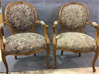 Lot of 2-Weiman Wood Trim Upholstered