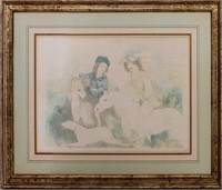 Marie Laurencin Lithograph of Figures on Horseback
