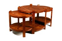 ART DECO ROSEWOOD NESTED COFFEE TABLE