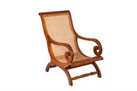 ANITQUE CANED PLANTATION CHAIR