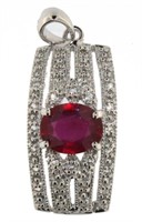 Elegant Natural 2.96 ct Rhodolite Garnet Pendant