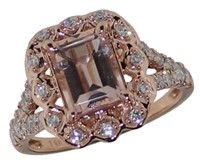 14kt Rose Gold 2.12 ct Morganite & Diamond Ring