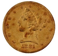 1881-P Liberty Head $5.00 Gold Half Eagle