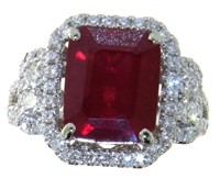 14kt Gold 7.57 ct Ruby & Diamond Ring