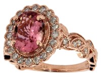 14k Gold 2.02 ct Tourmaline & Diamond Ring