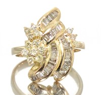 14kt Gold 1.00 ct Diamond Cluster Ring