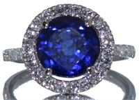 14k Gold 4.67 ct Sapphire & Diamond Ring