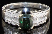18k Gold 1.57 ct Green Diamond Ring