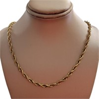 10kt Gold 20.5" Diamond Cut Rope Twist Chain *WOW
