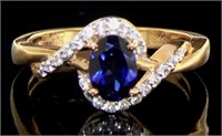 10kt Gold Oval Sapphire Dinner Ring