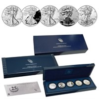 American Eagle 25th Anniversary Silver 5 Coin Set