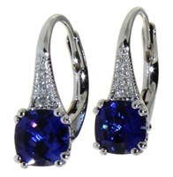 Elegant 2.00 ct Cushion Cut Sapphire Earrings