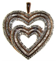 Rose Gold 1.50 ct Double Heart Diamond Pendant
