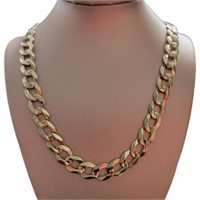 10kt Gold 23" Curbed Cuban Link Necklace *HEAVY