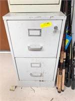 Metal 2 Drawer File Cabinet w/Key