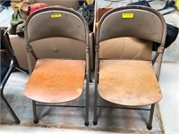 2 Metal/Wood Folding Chairs