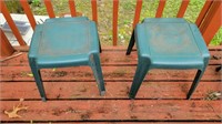2 outdoor small plastic tables