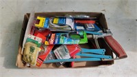 Box of shop related items