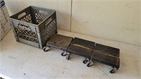 3 snowmobile dollies in crate