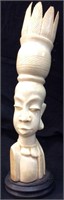 Antique Ivory Zulu Sculpture,  10''h, Some