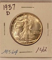 1937D Walking Liberty Half Dollar