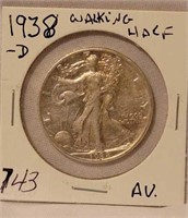 1938D Walking Liberty Half Dollar