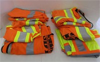 9 Used Orange/Green Hi-Viz Safety Vests