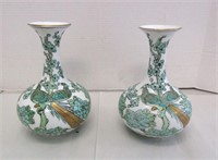 Pair of Goldimari Hand Painted Vases