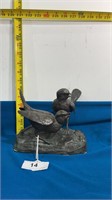 Bronze & Metal bird Figurines on Stand