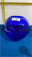 Cobalt Blue Glass Round Bowl Vase