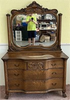 Antique Tiger Oak Dresser w/Mirror