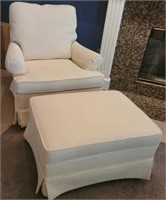 P - UPHOLSTERED EASY CHAIR W/ OTTOMAN (L2)